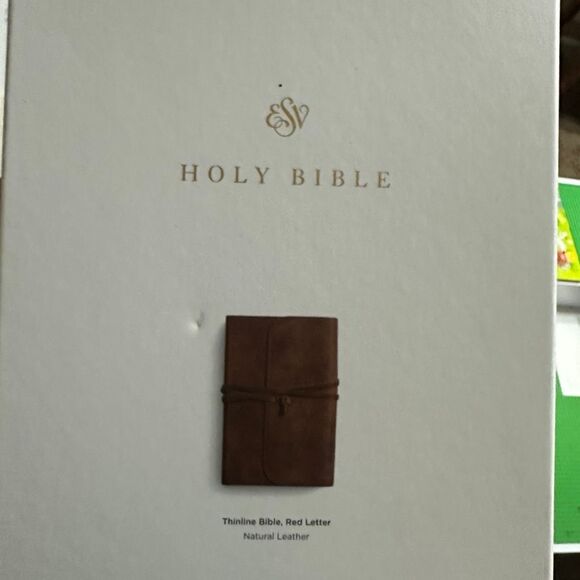 Thinline Bible, Red Letter leather strappy ESV Bible - Picture 5 of 5